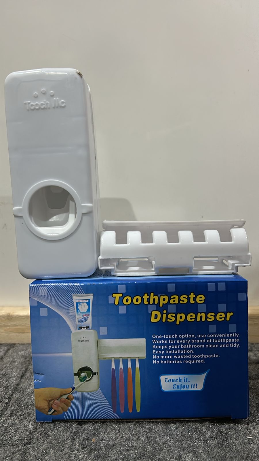 Automatic Toothpaste Dispenser & Toothbrush Holder Set
